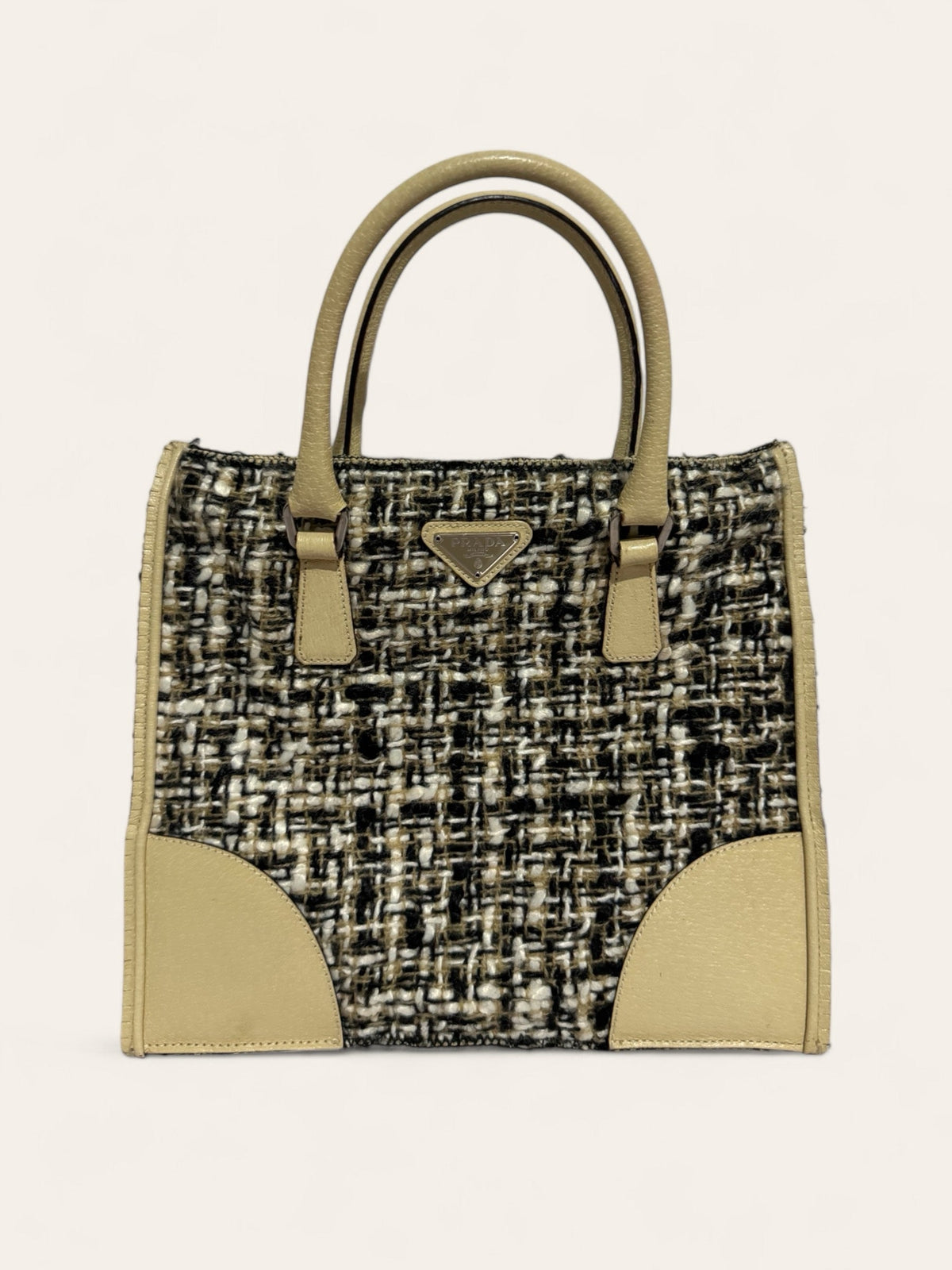 Prada Tweed Mini Flat Tote