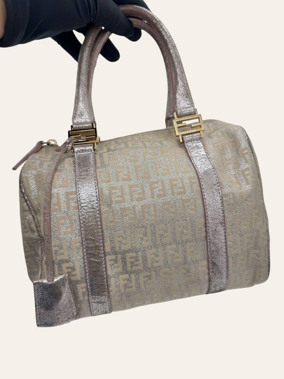 Fendi Metallic Zucca Boston Bag, photo 5