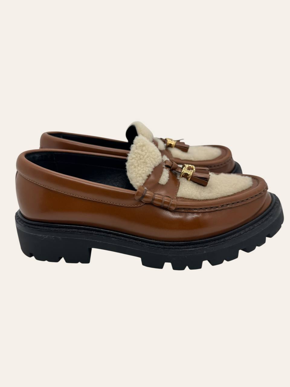 Celine Margaret Tassel Shearling Loafer Size 37, photo 4