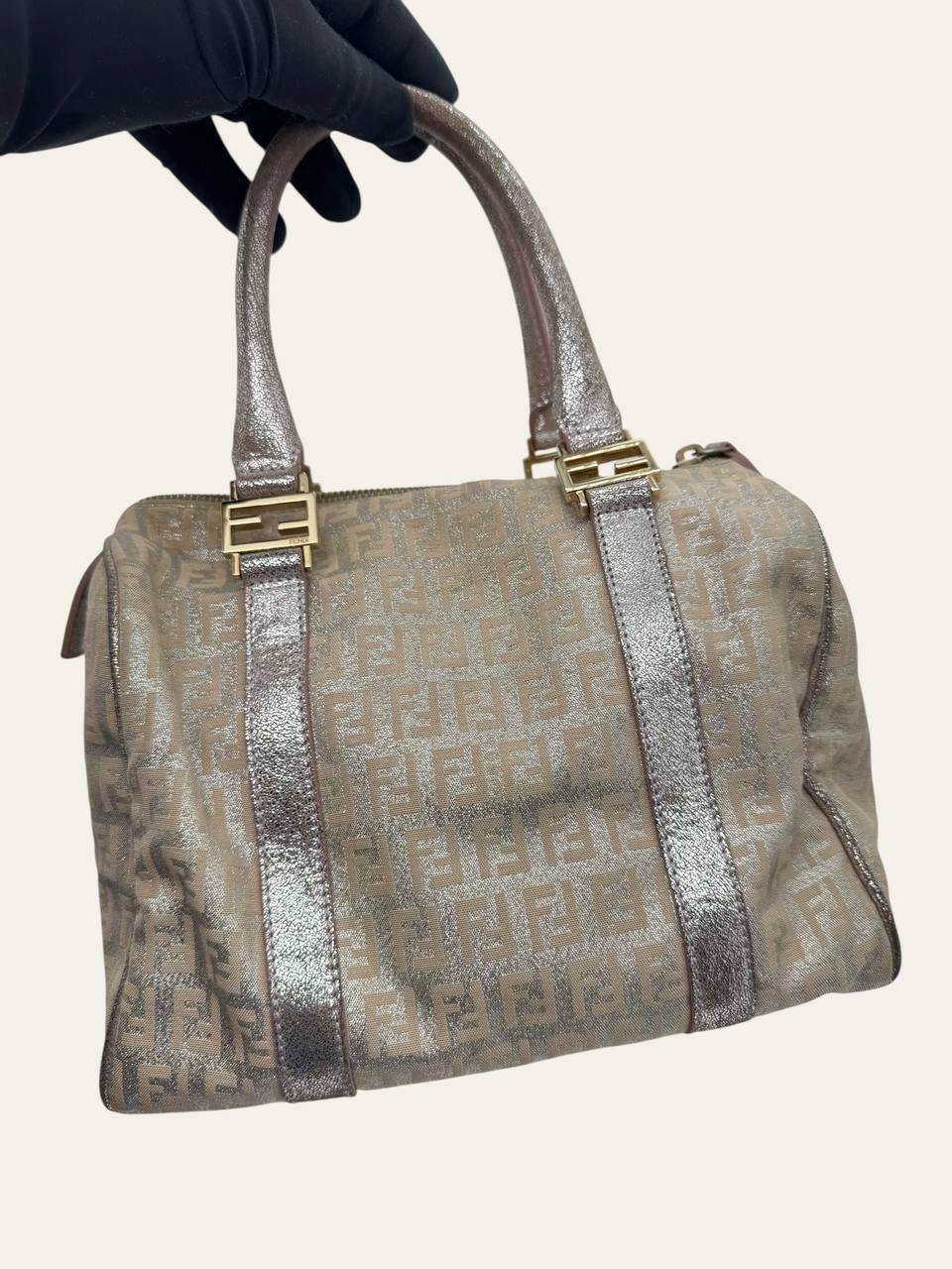 Fendi Metallic Zucca Boston Bag, photo 7