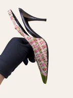 Saint Laurent Vesper Tweed Slingback Heels Size 37.5, photo 10