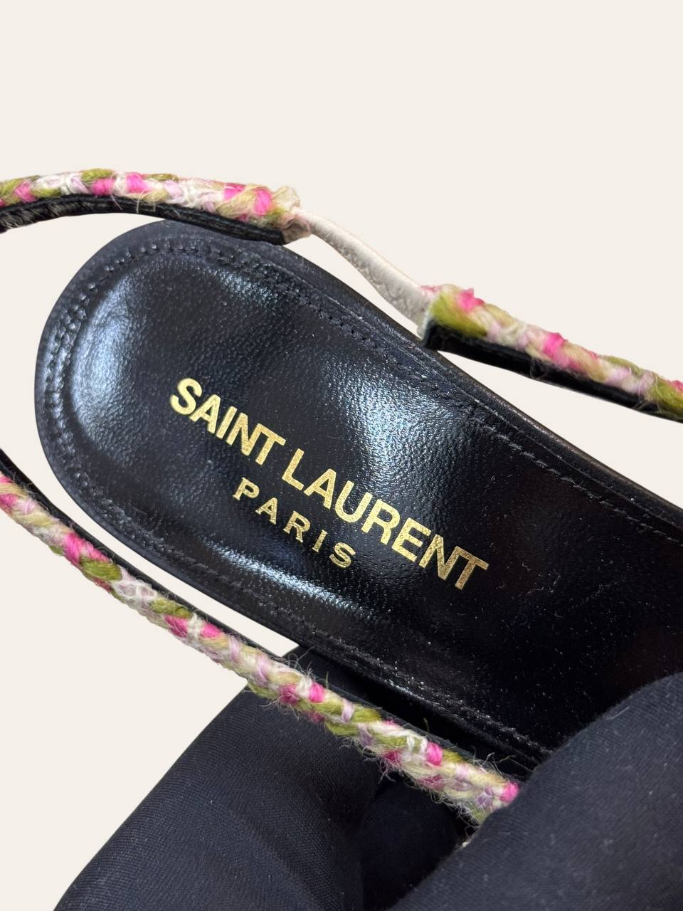 Saint Laurent Vesper Tweed Slingback Heels Size 37.5, photo 2
